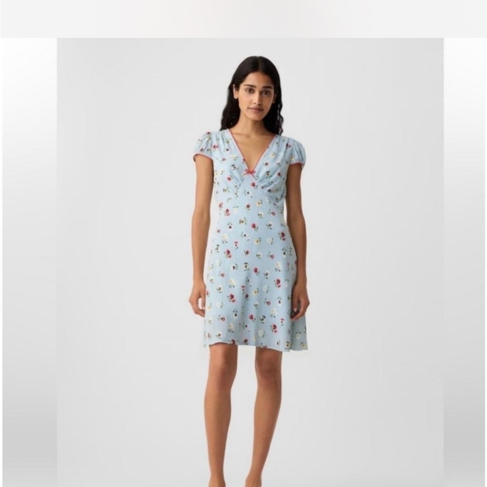 Floral Blue Mini Dress
